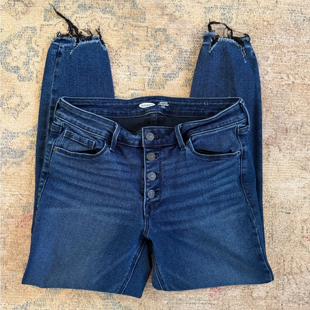 Old Navy EUC Mid Rise Ankle Dark Blue Jeans